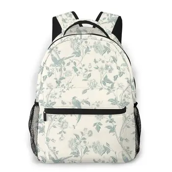 

White Duck Egg Blue Pattern Backpack School Bags Casual for Teenager Girls Shoulder Bag Travel Bags