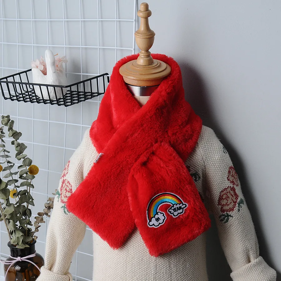

(Various Combination) New Style Versatile Imitation Rabbit Fur Scarf Cartoon Pattern Autumn And Winter Warm Thick Korean-style T