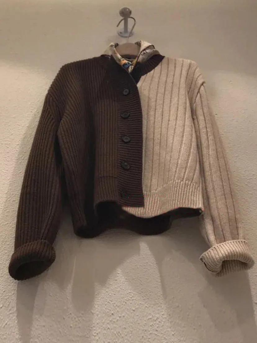 

Autumn/winter new fashion collage button vertical knit sweater sweater sweater coat sweater oversized cardigan sweater women