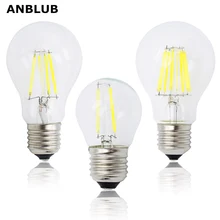 ANBLUB Светодиодная лампа с регулируемой яркостью E27, 2 Вт, 4 Вт, 6 Вт, 8 Вт, лампа накаливания Эдисона, COB, 360 градусов, 220 В, ретро, глобус, освещение для помещений, гостиной