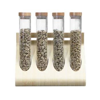 

4pcs Coffee Beans Display Rack Durable Sealed Storage Test Tube Rack for Home Shop