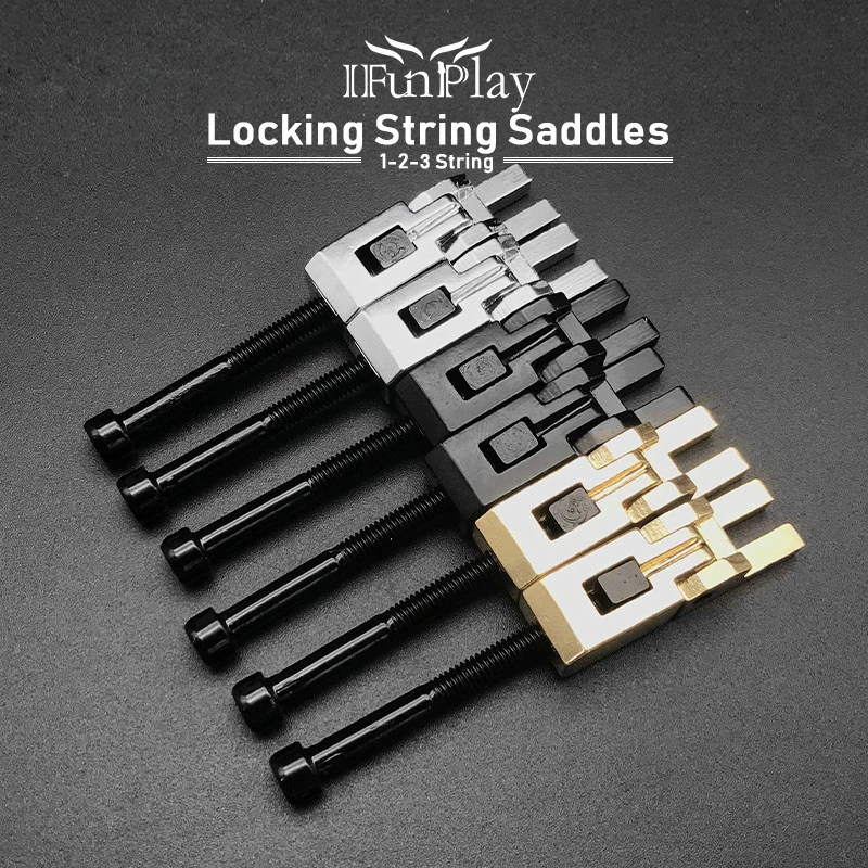 

Electric Guitar Double System Bridge System Pull String Bar Locking String Bridge Block String Guide Wire Saddle with Screws