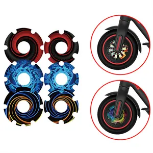 1 Pair Electric Scooter Front Wheel Sticker Multi-colors Waterproof Motor Protective Shell Kick Cover for Xiaomi 365