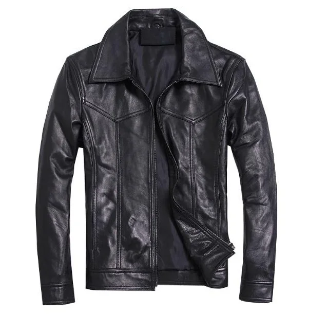 

Free shipping. fashion style,Plus size soft sheepskin leather Jackets,men's genuine Leather jacket.man biker's slim coat
