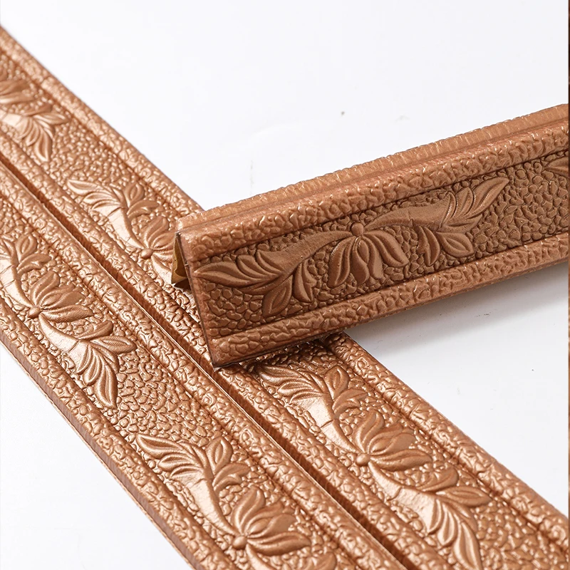 3D Embossed Self-Adhesive Foam Baseboard Wall Sticker Waistline Floor Corner Line Ceiling Angle Line Yin Angle Line Waterproof 