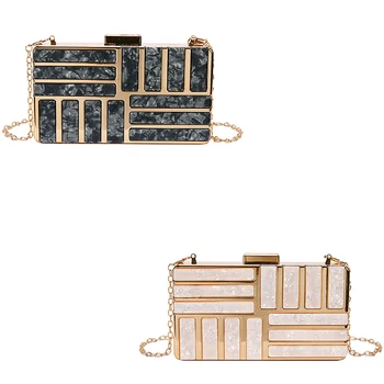 

Women's Clutch Bag Acrylic Evening Bag for Party/Wedding Gold Marble Purse&Handbag Women Shoulder Bag