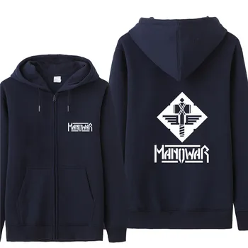 

Manowar Sweatshirt Hoodies Men Autumn Coat Pullover Fleece Jacket Unisex Man Rock Roll Band Manowar Sweatshirts HS-082