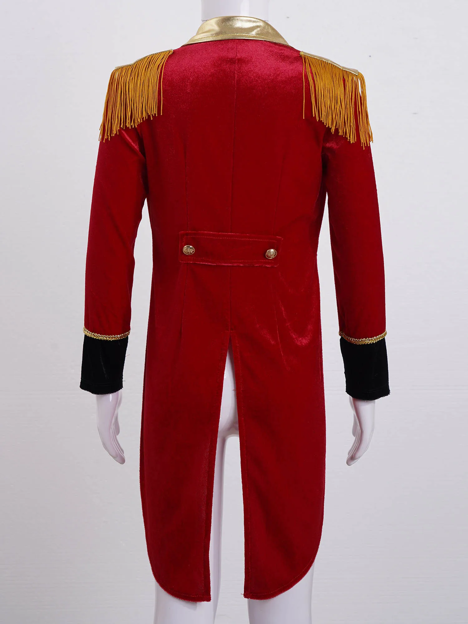 Kids Girls Boys Tuxedo Tailcoat Long Sleeve Ringmaster Circus Show Performance Costume Halloween Showman Cosplay Jacket Outfit 5