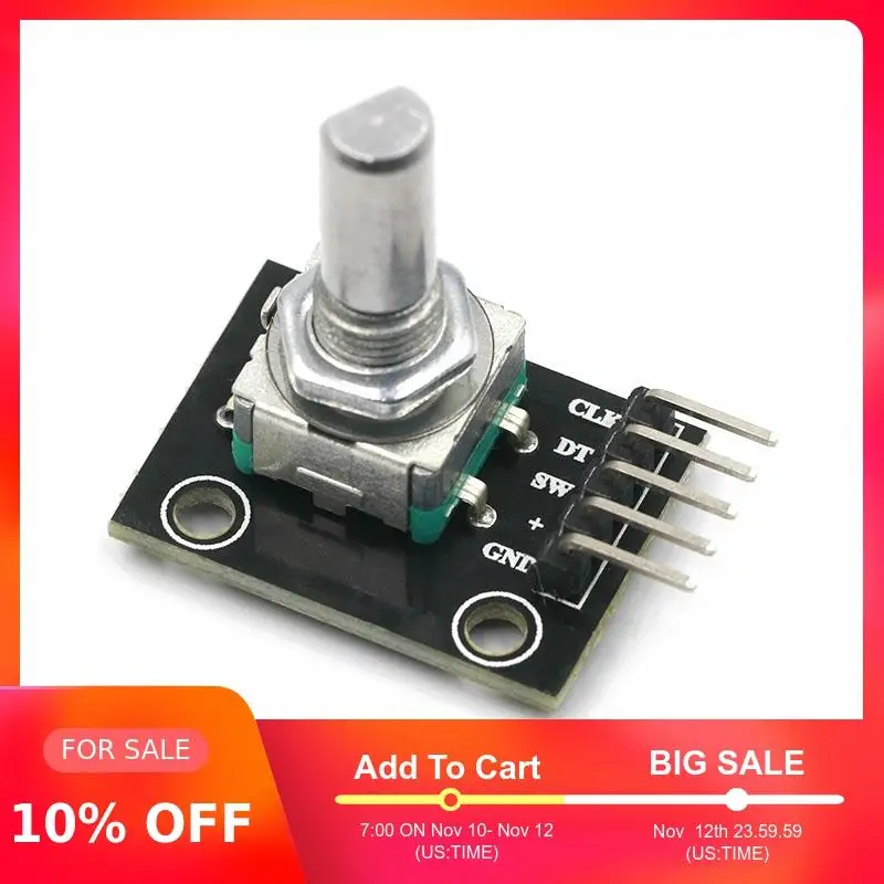

360 Degrees Rotary Encoder Module For Arduino Brick Sensor Switch Development Board KY-040 With Pins