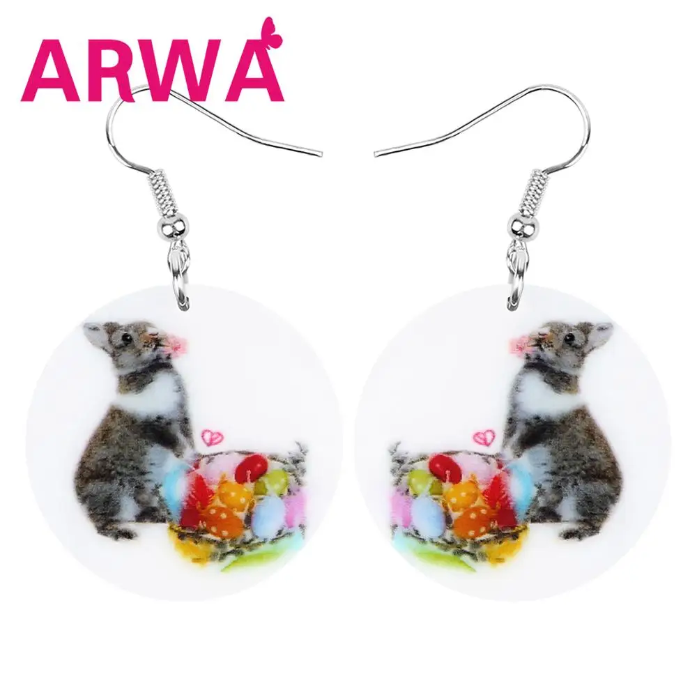 Акриловые круглые пасхальные яйца ARWA заячьи серьги-кролики большие животные