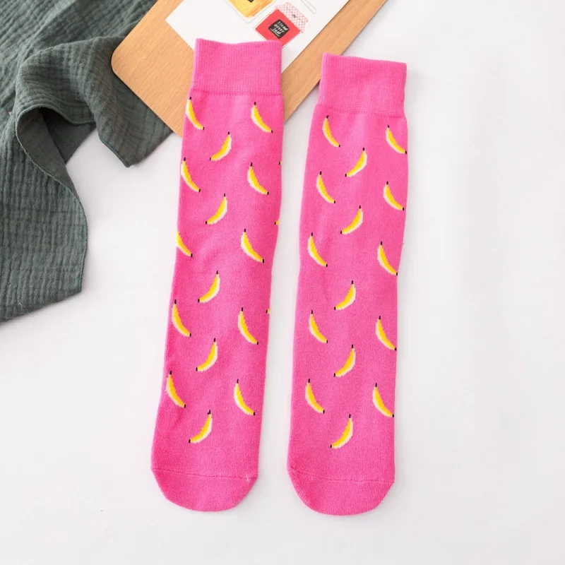Женские хлопковые милые носки с героями мультфильмов, фрукты, банан, авокадо, лимон, яйцо, печенье, японский Harajuku, носки для скейтборда, зимние носки, длинные носки - Цвет: Style 6