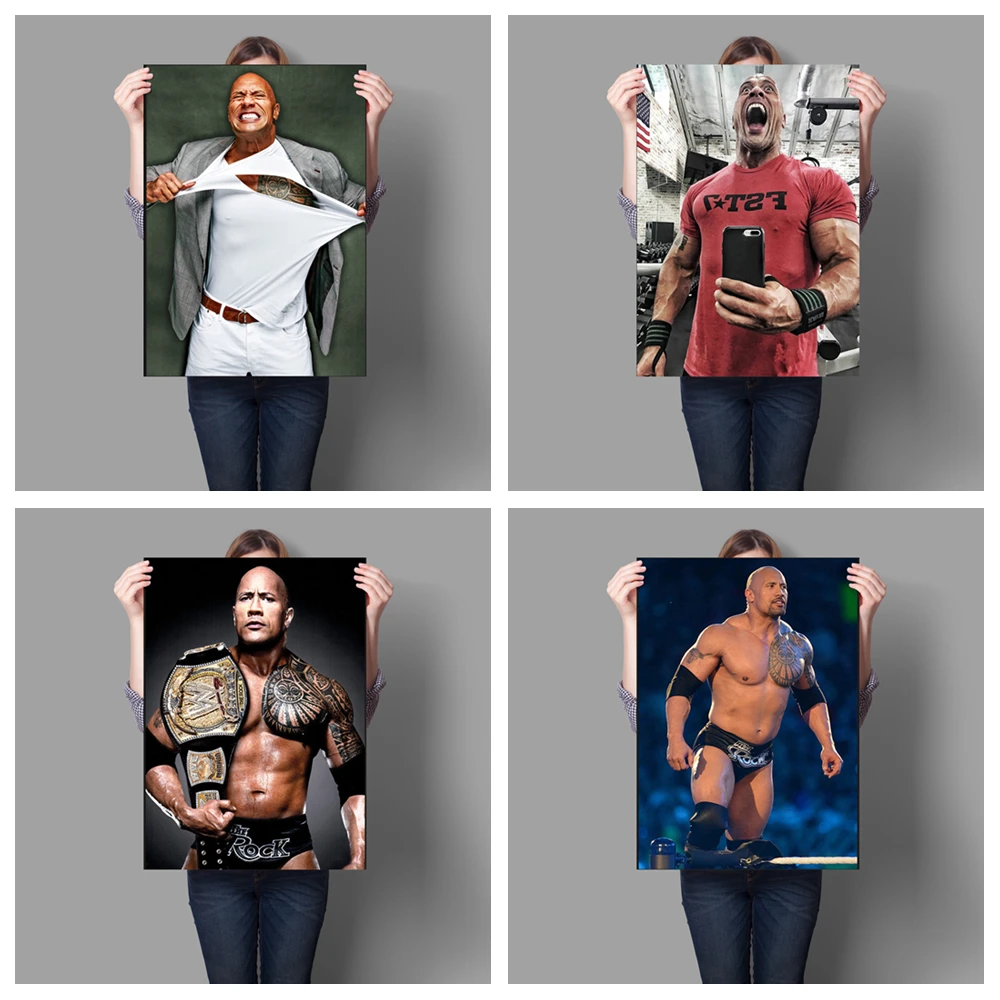 

High popularity international superstar Dwayne Johnson hight quality canvas painting hight quality home Decor No Frame o244