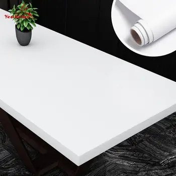 

Pure White Writing Desk Wallpaper Self Adhesive Waterproof Dirt-proof Wall Sticker Furniture Renovation Easy Cutting Home Decor