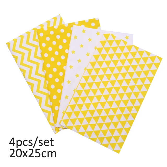 20cmx25cm and 25cmx25cm Cotton Fabric Printed Cloth Sewing Quilting Fabrics for Patchwork Needlework DIY Handmade Material 4pcs 20x25cm