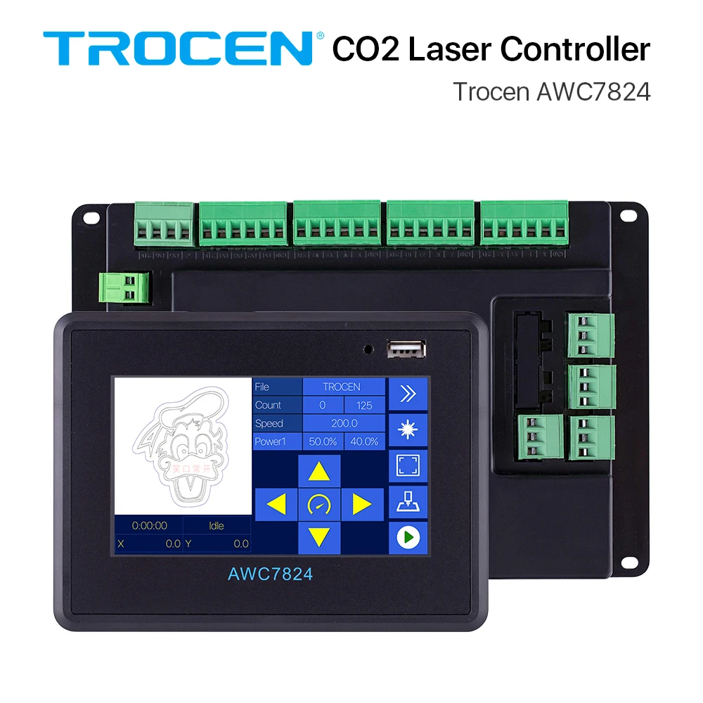 Trocen AWC7824 CO2 лазерный регулятор резака Системы DSP для две головы гравер лазерной