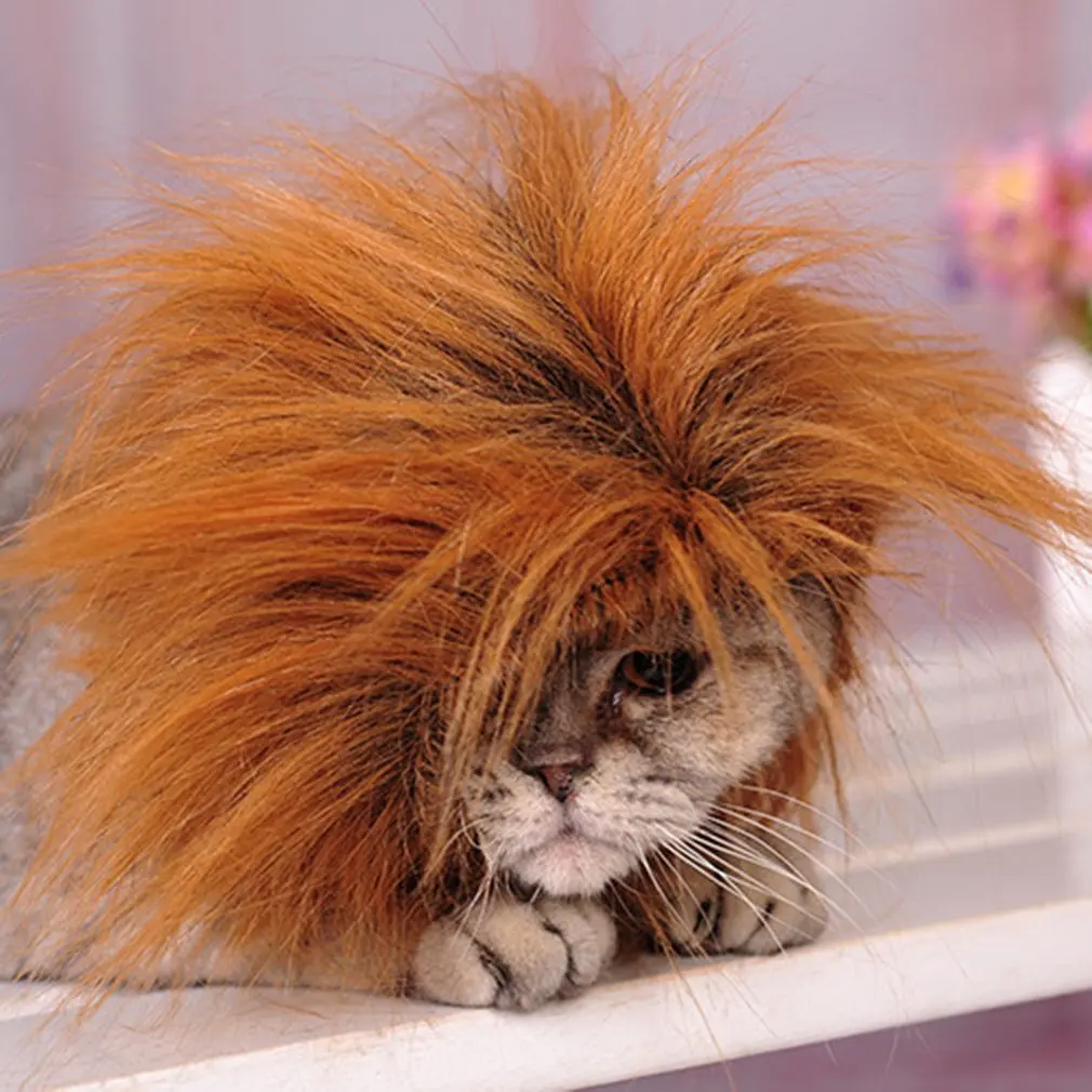 neck lion wig dog collar collar wig headband pet morph hat funny