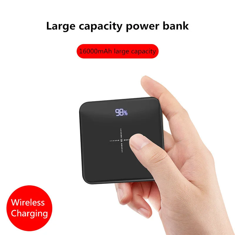 16000mAh мини банк питания 2.0A быстрая зарядка банк питания двойной USB Портативное алюминиевое быстрое зарядное устройство расширенная батарея для телефона