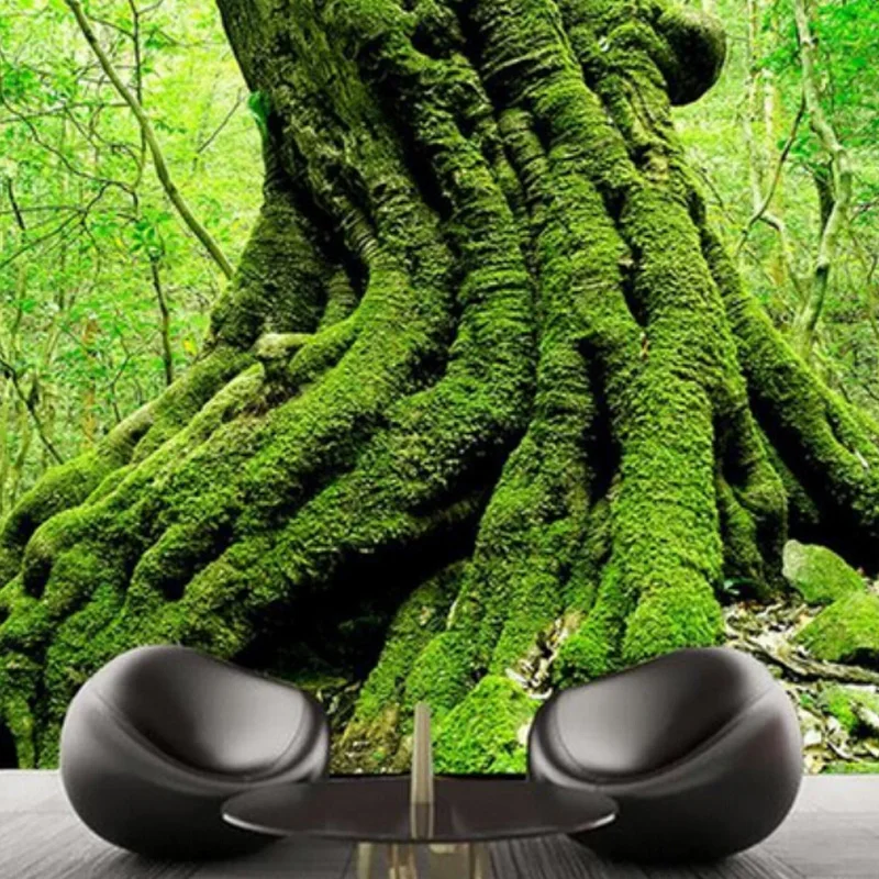 

Drop Shipping Custom Photo Wall Paper 3D European Green Forest Trees 3D Nature Landscape Bedroom Backdrop 3D Wallpaper Murals