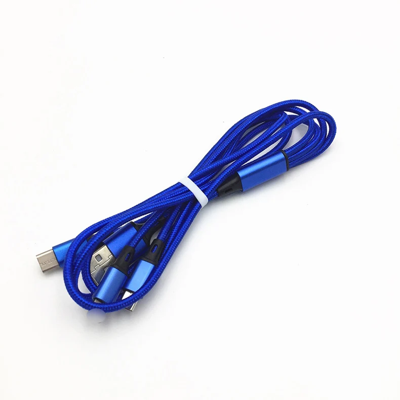 3 в 1 USB кабель 3A для мобильного телефона Micro usb type C кабель зарядного устройства для iPhone Xiaomi samsung зарядный кабель type C шнур зарядного устройства - Цвет: Color 2