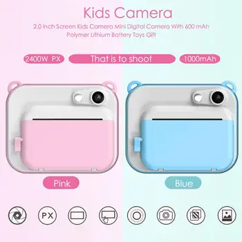 

2'' Mini DIY Instant Thermal Print Digital Camera Educational Children Camera Automatically Print Photos Kids Chritmas Toys Gift