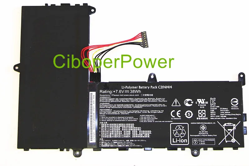 Оригинальное качество 7,6 V 38Wh C21N1414 Батарея для X205T X205TA серии X205TA-BING-FD015B