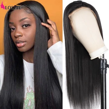 

Lollie Straight Lace Front Wig Natural Color Straight Hair Wig 13x4 Pre Plucked Lace Front Wigs Straight Human Hair Wigs