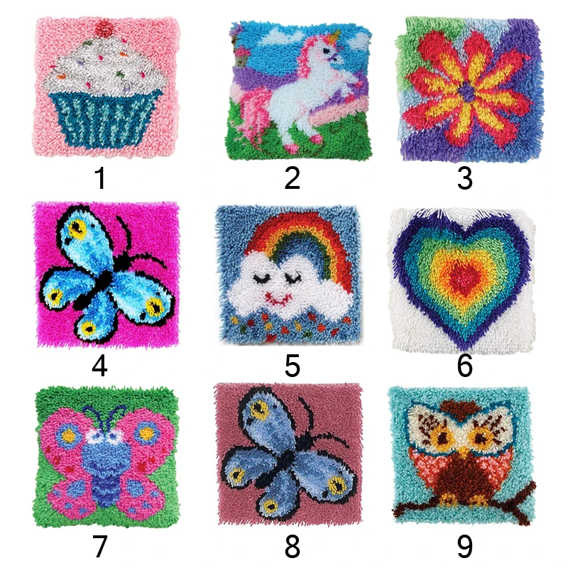 

Cartoon Needlework Latch Hook Rug Kit Unfinished Crocheting Rug Embroidery Carpet Handmade Floor Mat Carpets Living Room