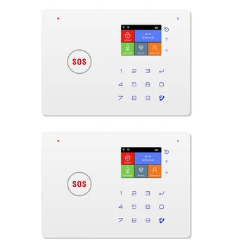 

Wireless SIM GSM Home Burglar Security LCD Press Keyboard WIFI GSM Alarm System Sensor Kit US Plug