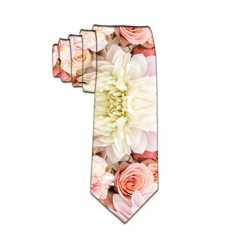 3D Printed Men's Polyester Slim Tie Funny Pattern Wedding Party Casual Happy 8cm Wide Tie Jacquard Weave Man Shirt Accessories