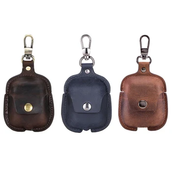 

For Apple 1 & 2 Genuine Leather Portable Protective Case Cover Shockproof with Loss Prevention Clip (Brown)