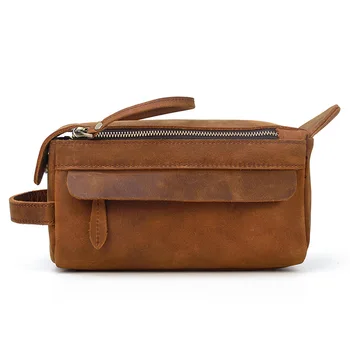 

Top Layer Cowhide Men's Handbag Fashion Day Clutch Male Travel Bag Wash Bag Big Capacity Tote Casual Bag for Man