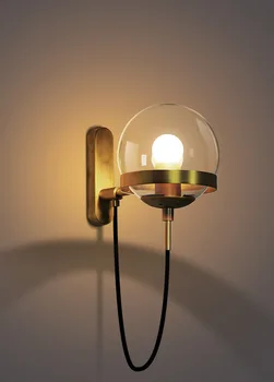 

Sale Iron Simple Retro New Clear Glass Style Bedroom Led Wall Lamp Aisle Corridor Hotel Club Bedside Lamp Frosted Glass