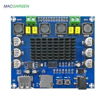 

Digital power amplifier board 12V 24V two-channel stereo U disk TF card amplifier module home 4 ohm speaker 50W * 2