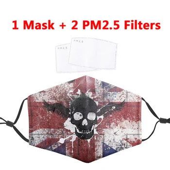 

Anti Dust Face Masks PM2.5 Filter Mouth-Muffle Mask Skull Printing Bacteria Proof Flu Mask Reusable Protective Masks