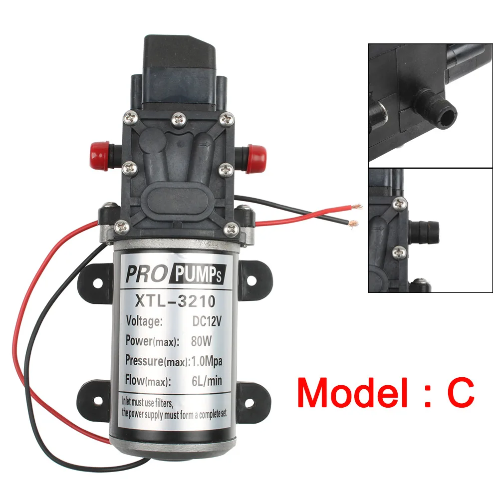 80 Вт Электрический мембранный pump12V самовсасывающий DC с переключателем давления, микро насос для мойки автомобилей высокого давления - Напряжение: C Type