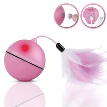 

New Interactive Cat Toys, 360 Degree Self Rotating with Automotive Light Toy for Pets.Cat Chaser Ball with Built-in Rechargeable