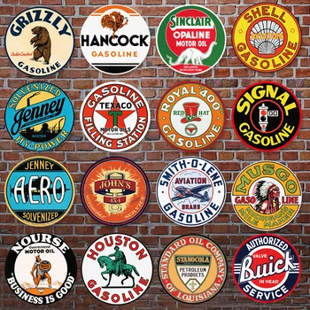 

Retro Round Metal Tin Sign Pub Cafe Restaurant Garage Wall Decor Metal Plate Posters Art Plaques Vintage Europe Home Decoration