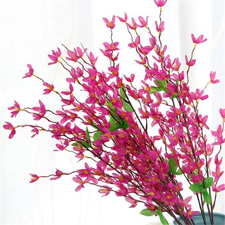 Искусственный зимний жасмин(7 стеблей/Букет) 23,6" длина имитация Jasminum Nudiflorum для дома Свадебные Декоративные искусственные цветы