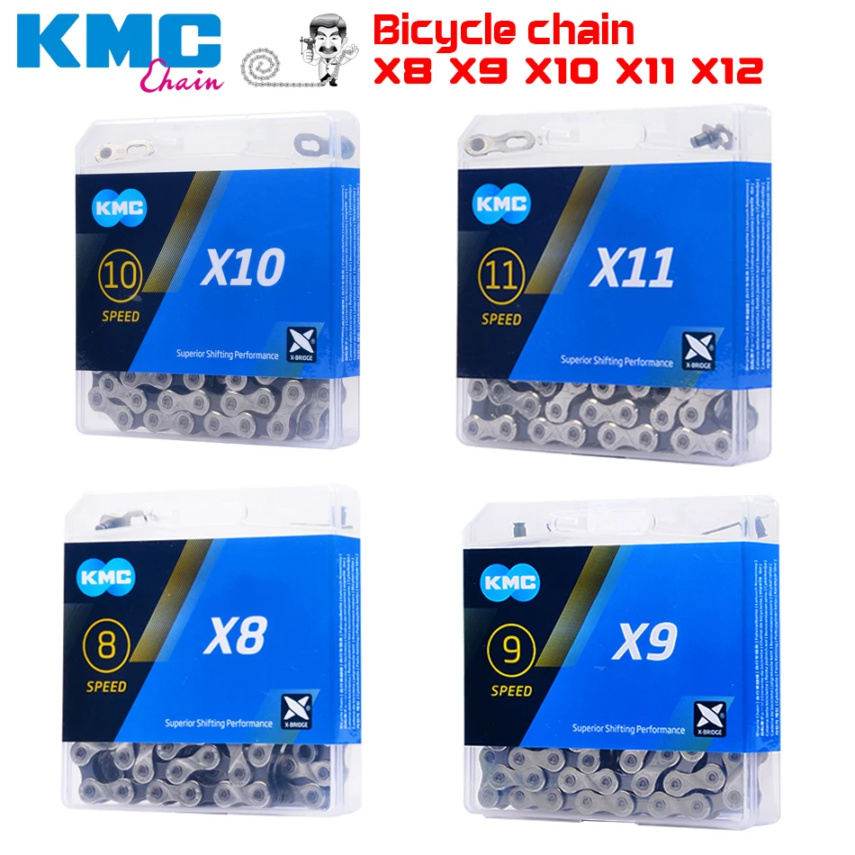 Велосипедная цепь KMC X8 X9 X10 X11 X12 MTB 6/7/8/9/10/11/12 скоростей серия X прочная и в