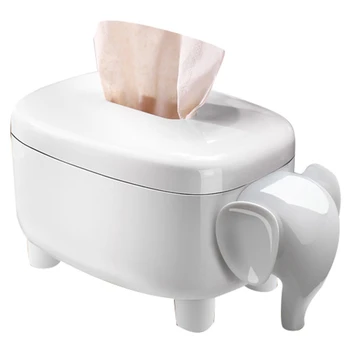 

Elephant Cartoon Cute Tissue Box Holder Plastic Houseware Car Napkin Paper Case Storage Cover Office Desktop Decor Supplies
