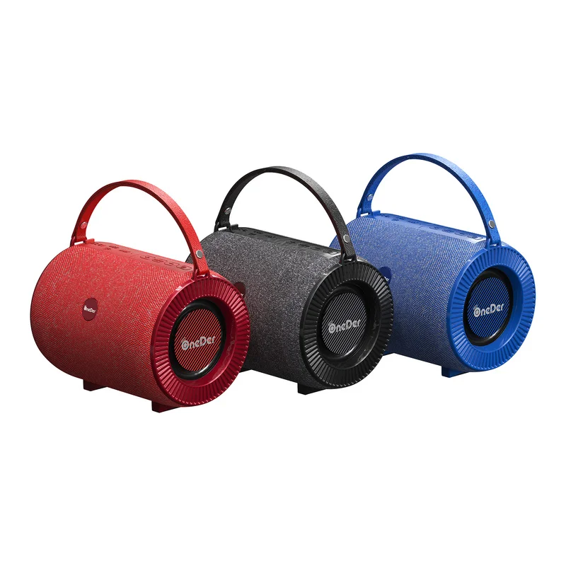 

OneDer V3 Bluetooth Speaker Fabric Material 18650 Rechargeable Li-ion Battery Portable Speaker with Handbag Loudspeaker