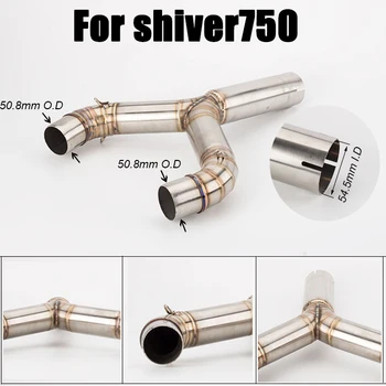 

Motorcycle exhaust pip shiver750 link pipe for Aprilia SHIVER 750 exhaust stainless steel 51mm inlet muffler shiver750 mid pipe