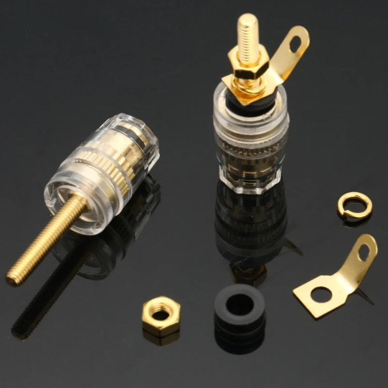 

8pcs/set 42mm Copper Speaker Terminal Binding Post Amplifier for 4mm Banana Plug