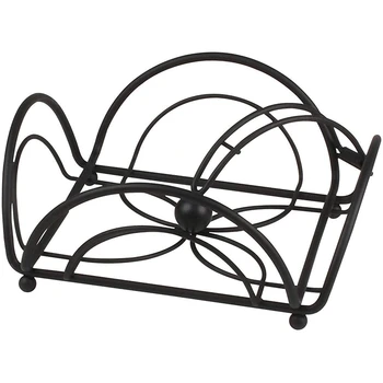 

Flower Flat Holder with Weighted Arm, Kitchen Napkin Dispenser, Sturdy Steel Kitchen & Dining Room DeCor, Black