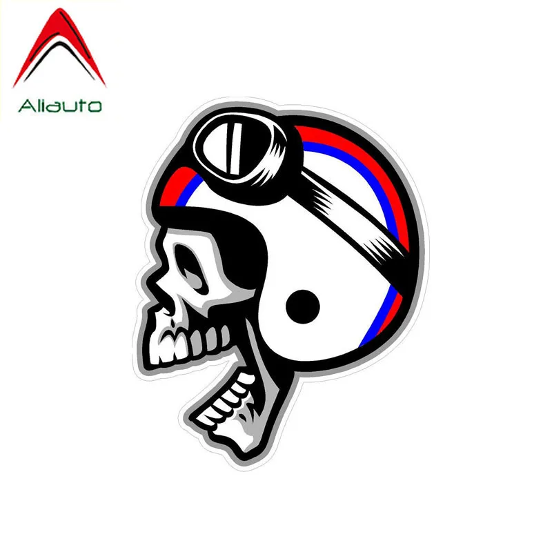 Aliauto мотоциклетный шлем для кафе-рейсера череп Автомобильная наклейка