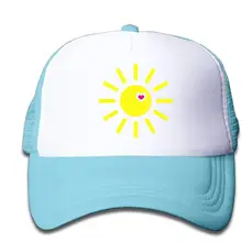 Сетчатая бейсболка Snapback Головные уборы золотое солнце красное сердце мальчик-девочка, небесно-голубой, один размер