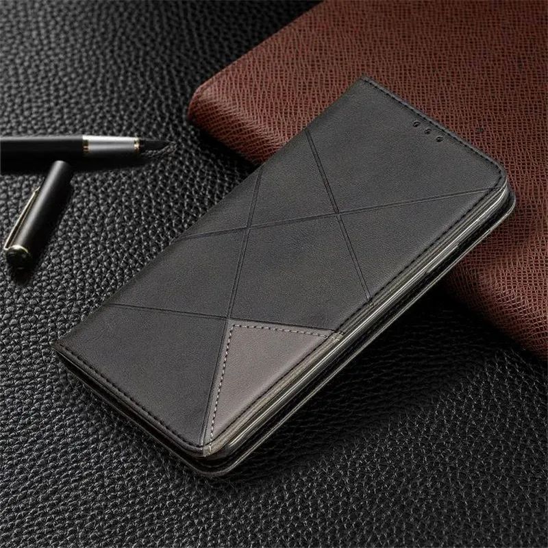 Чехол для телефона для Redmi Note 7, Аксессуары для мобильных телефонов, не падающий из искусственной кожи, флип-чехол для Redmi 7 с отделением для карт, защитный чехол - Цвет: Black