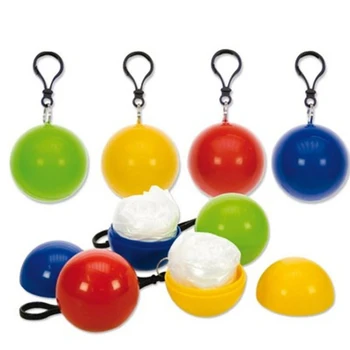 

10PCS Portable Raincoat Disposable Disposable Raincoat Poncho Unisex Raincoat Key Ring Ball