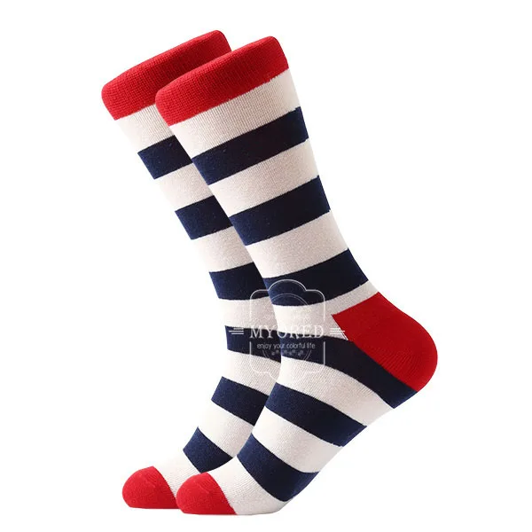 MYORED классические цветные мужские носки в деловом стиле из чесаного хлопка, длинные носки без пятки, подарок на свадьбу, носки для мужчин wo, мужские носки до колена - Цвет: 173B