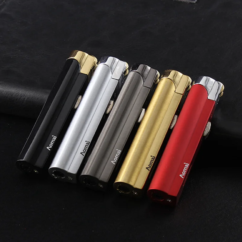 New Omai Unusual Mini Turbo Lighter Flints Metal Gas Lighter Gadgets